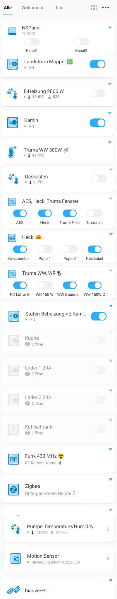 Smart-Home-System von Sonoff mit Ewelink App